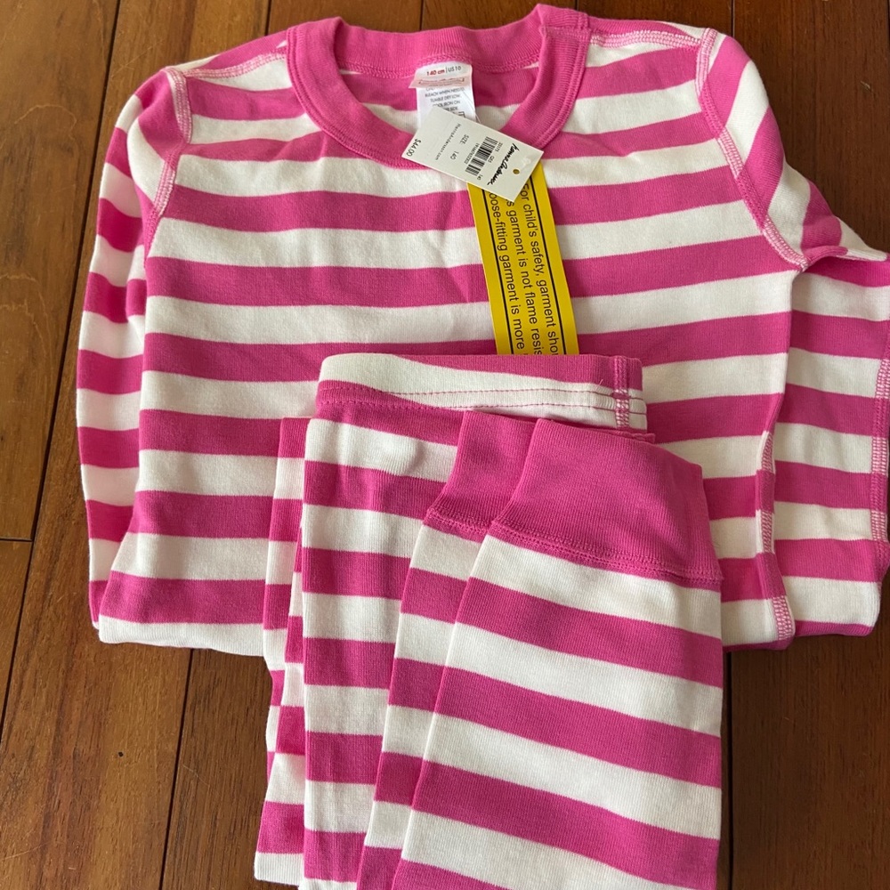 NWT Pink Stripe HA organic cotton PJ set